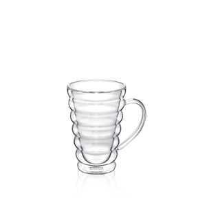 Wilmax Doppelwandige Thermoglas-Tasse mit Henkel