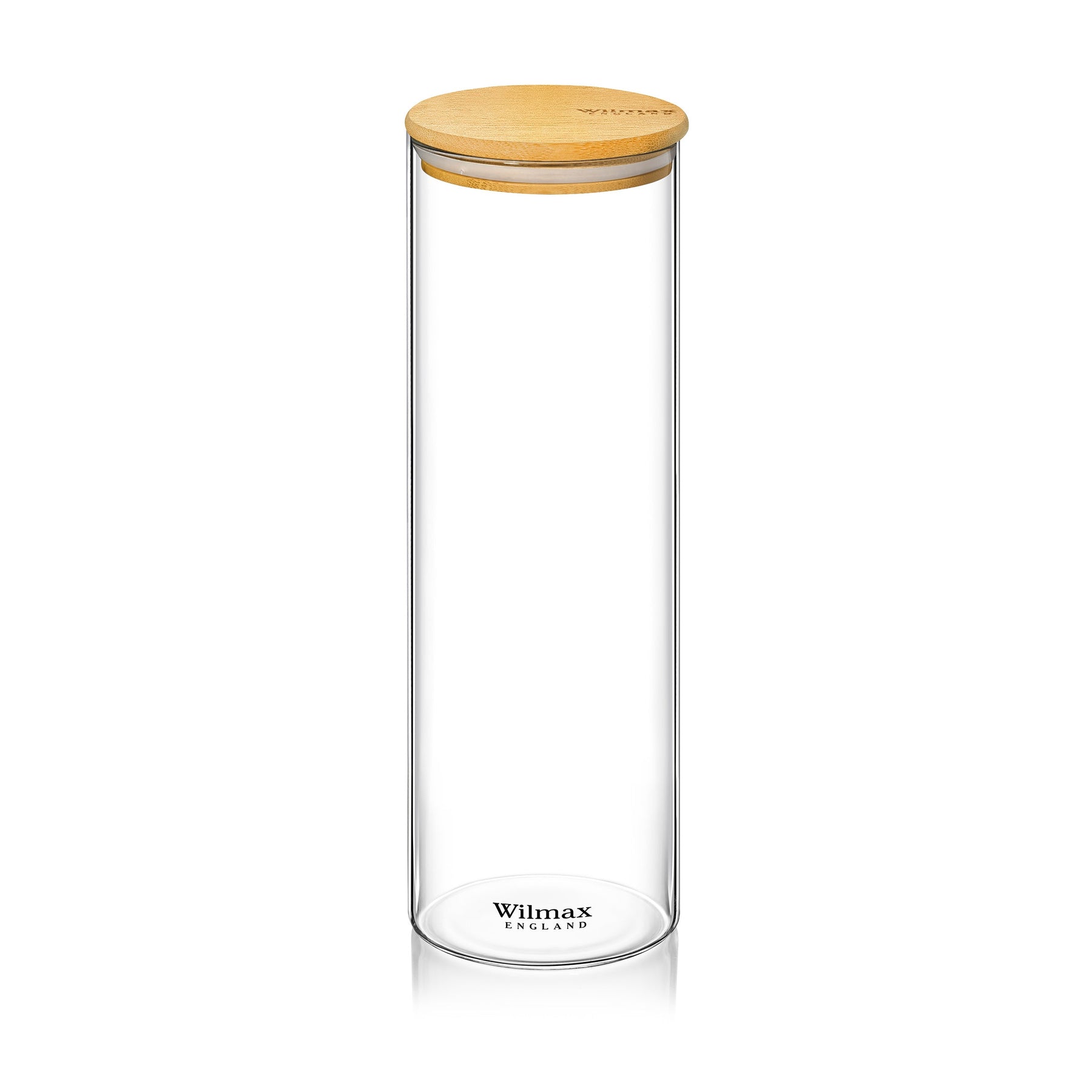 Wilmax Vorratsglas 2000 ml mit Bambusdeckel Transparent WL-888510/A