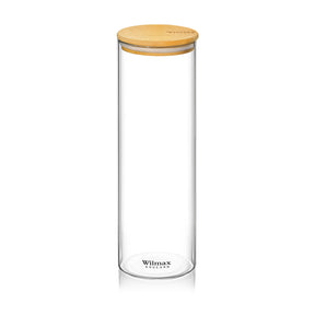 Wilmax Vorratsglas 2000 ml mit Bambusdeckel Transparent WL-888510/A