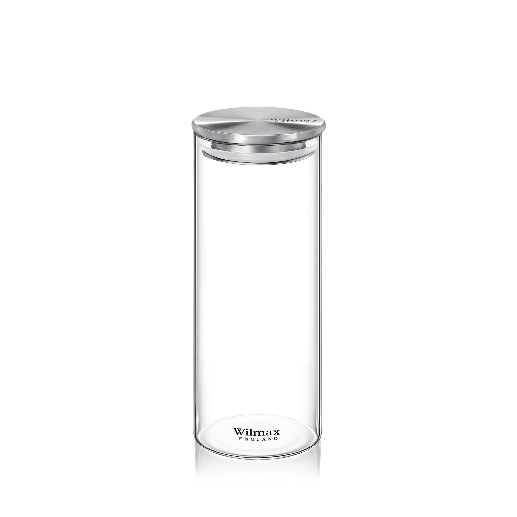 Wilmax Vorratsglas 1600 ml mit Edelstahldeckel 2er Set WL-888518/A2