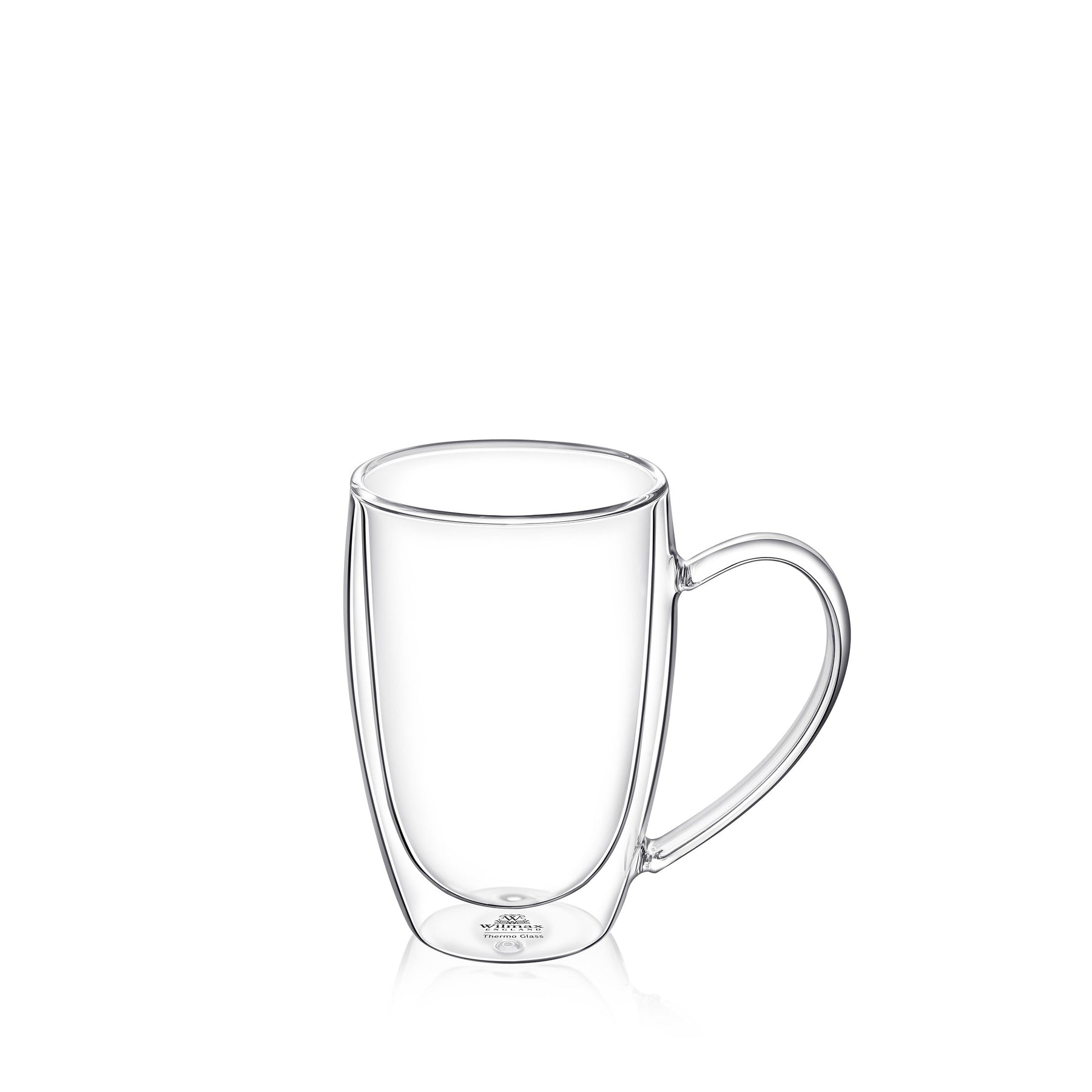 Wilmax Doppelwandige Thermoglas-Tasse mit Henkel