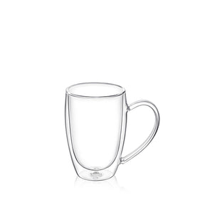 Wilmax Doppelwandige Thermoglas-Tasse mit Henkel