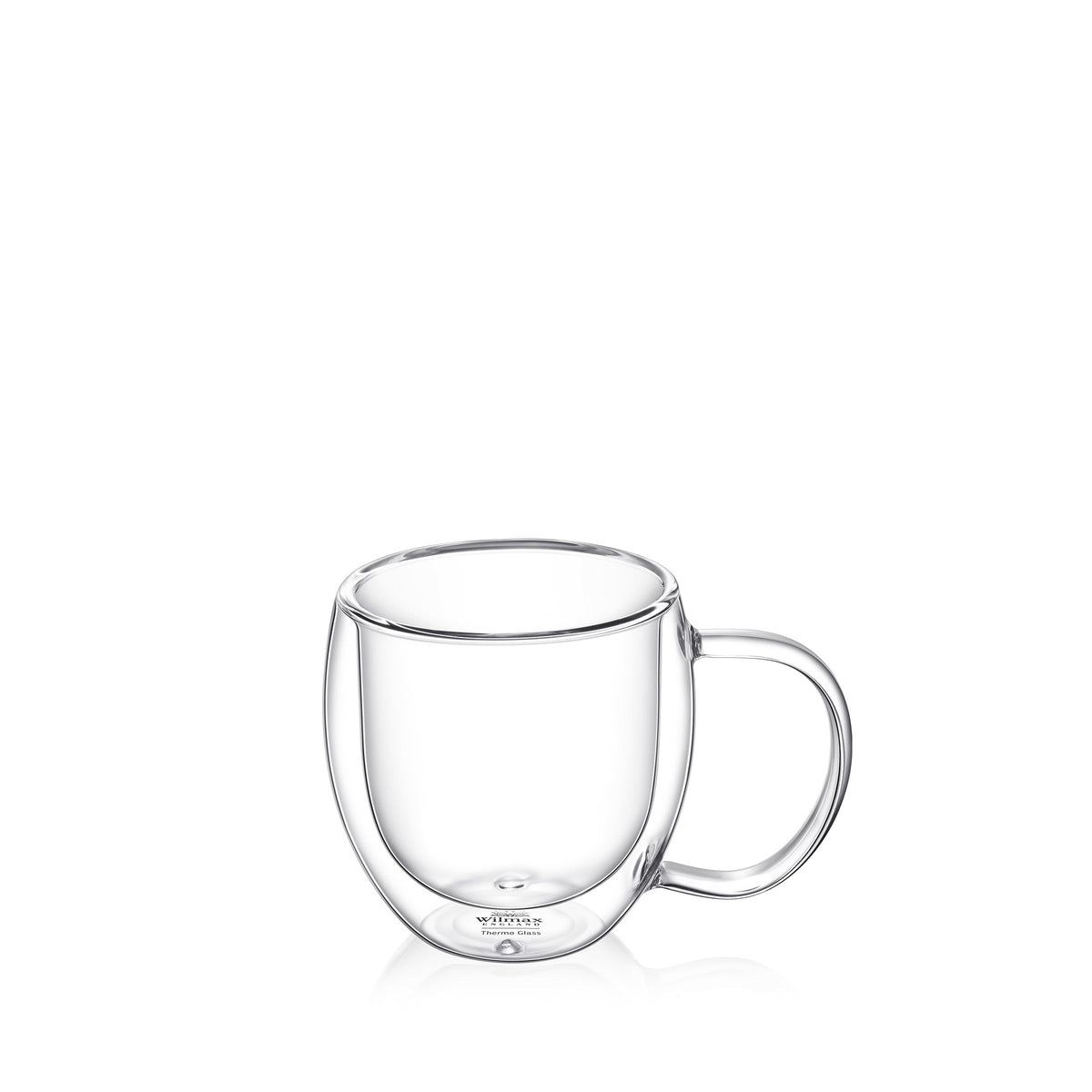Wilmax Doppelwandige Thermoglas-Tasse mit Henkel