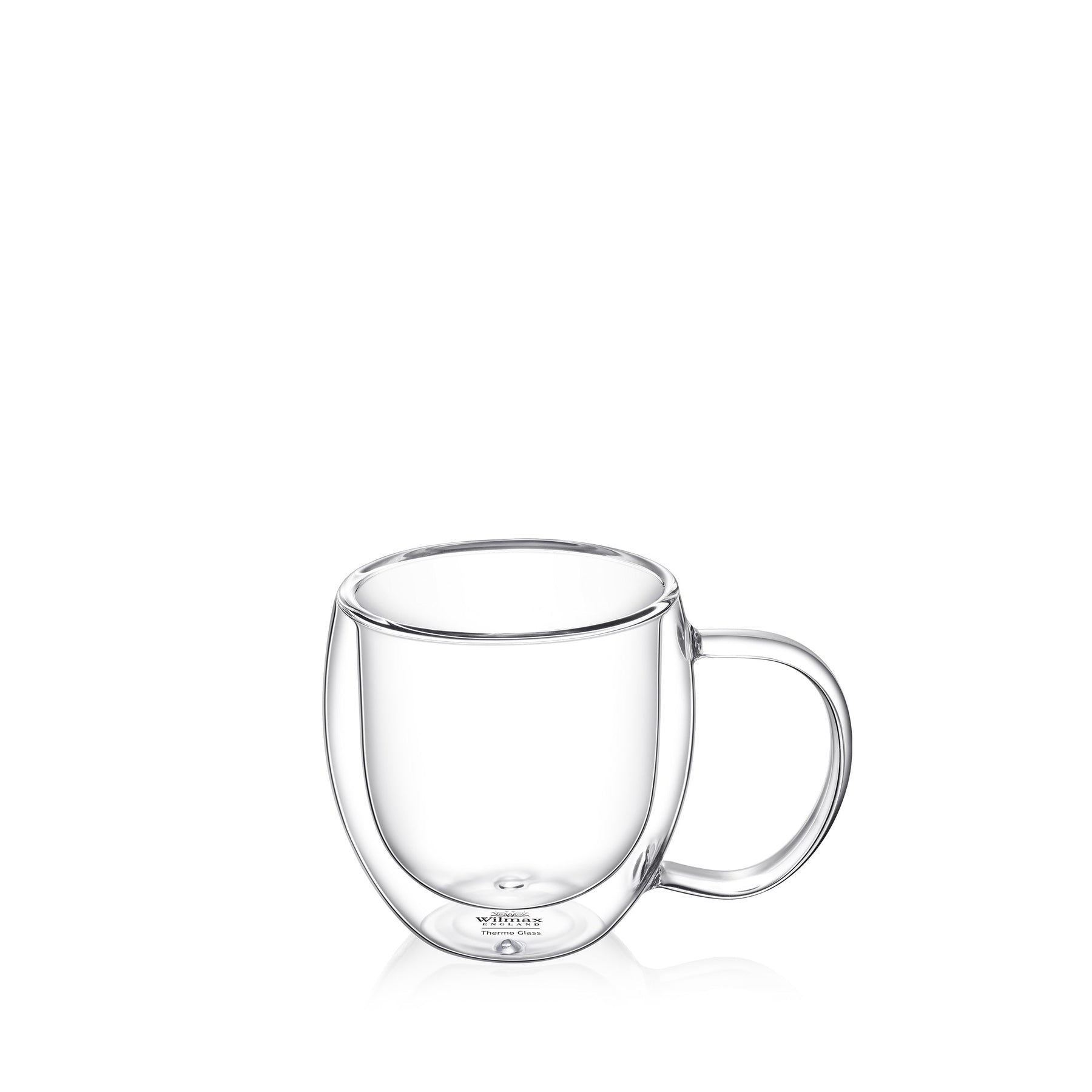 Wilmax Doppelwandige Thermoglas-Tasse mit Henkel