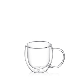Wilmax Doppelwandige Thermoglas-Tasse mit Henkel