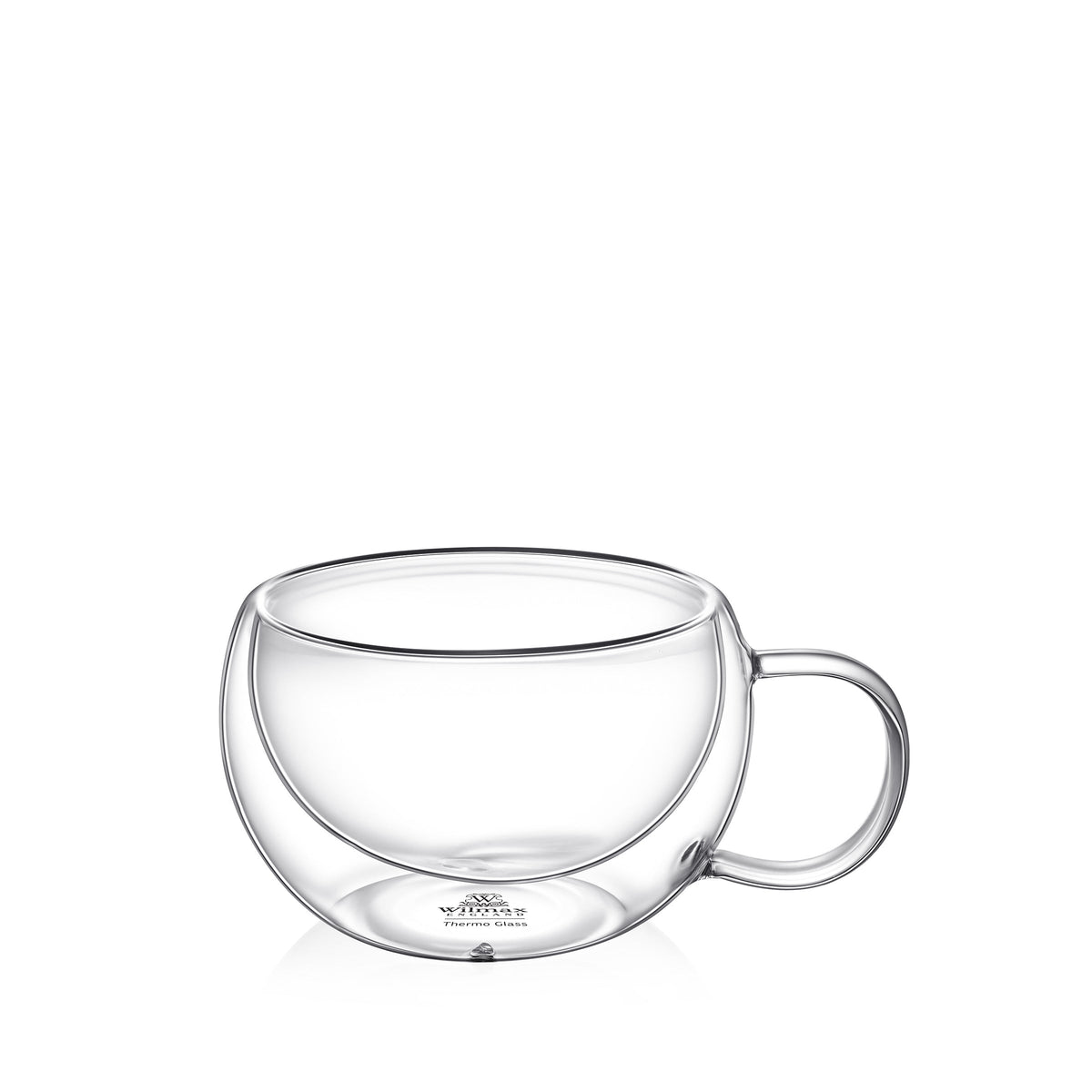 Wilmax Doppelwandige Thermoglas-Tasse mit Henkel