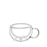 Wilmax Doppelwandige Thermoglas-Tasse mit Henkel