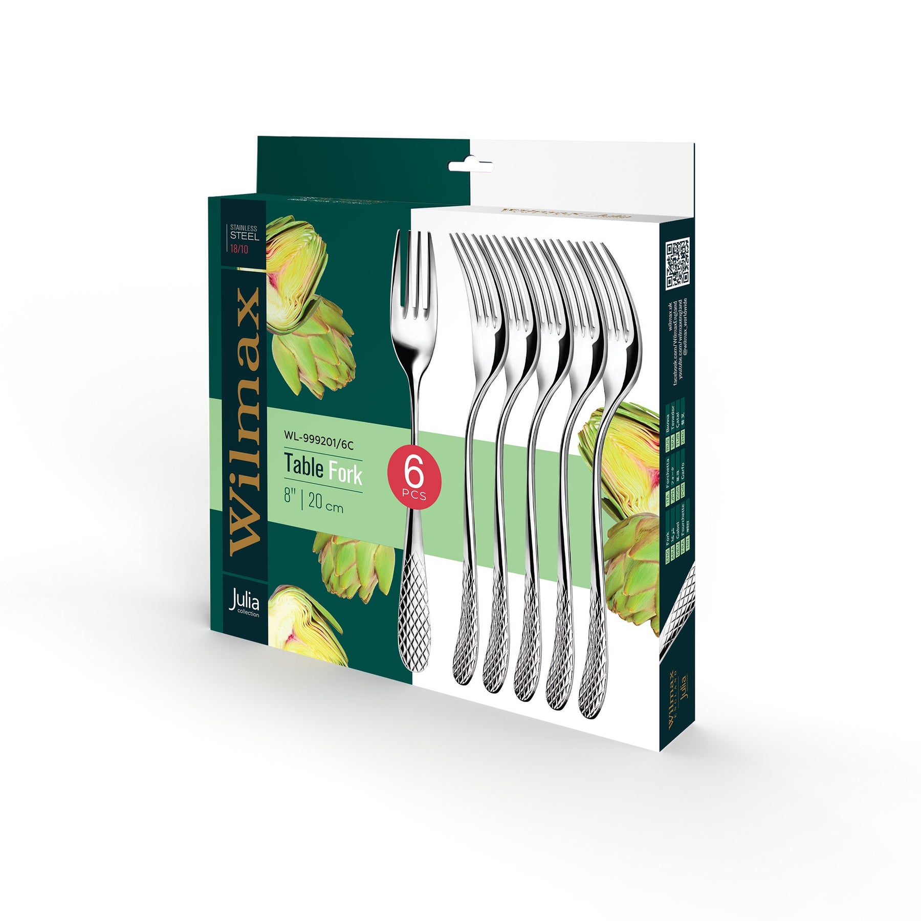 Wilmax Tafelgabel 20 cm Edelstahl 6er Set WL-999201/6C