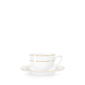 Wilmax Cappuccino Tasse mit Untertasse 170 ml Weiß Porzellan WL-880102402/AB