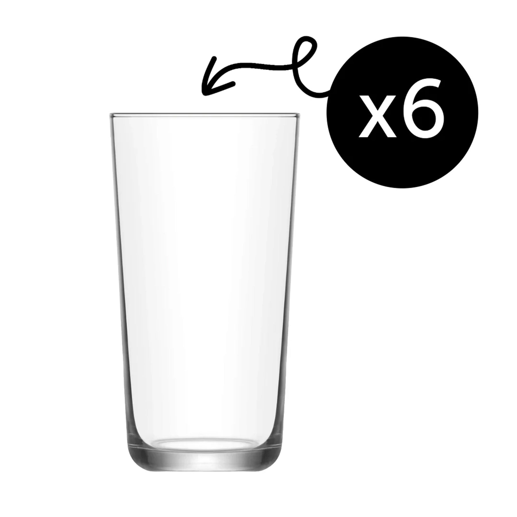 LAV Assos Longdrinkgläser - 490 ml (16 1/2 oz), 6er Set