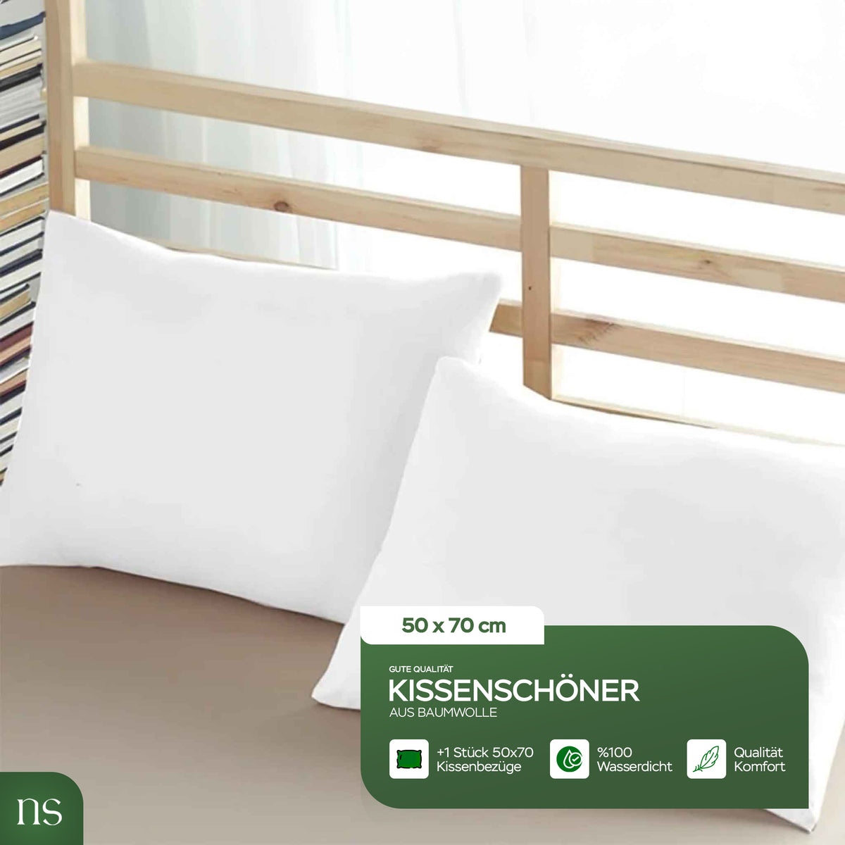 Nordic Schiller Mikrofaser Wasserdichter Kissenbezug – 50x70 cm