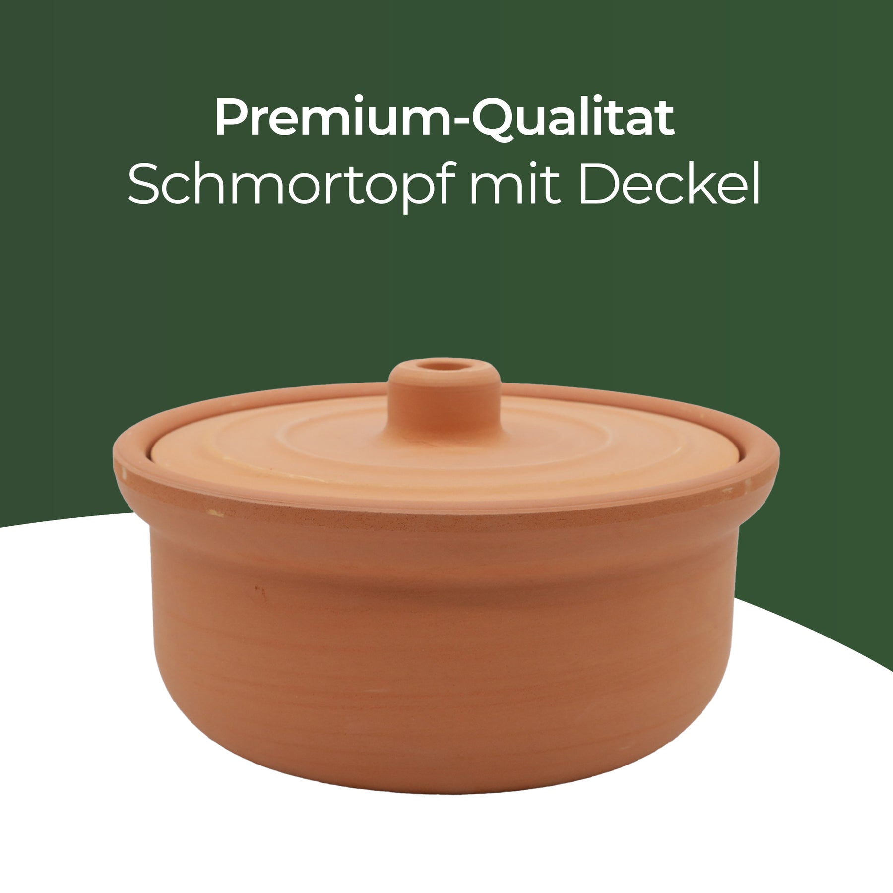 Viapot Small 1350 ml - Natur - Terrakotta-Schmortopf mit Deckel - 20×9 cm