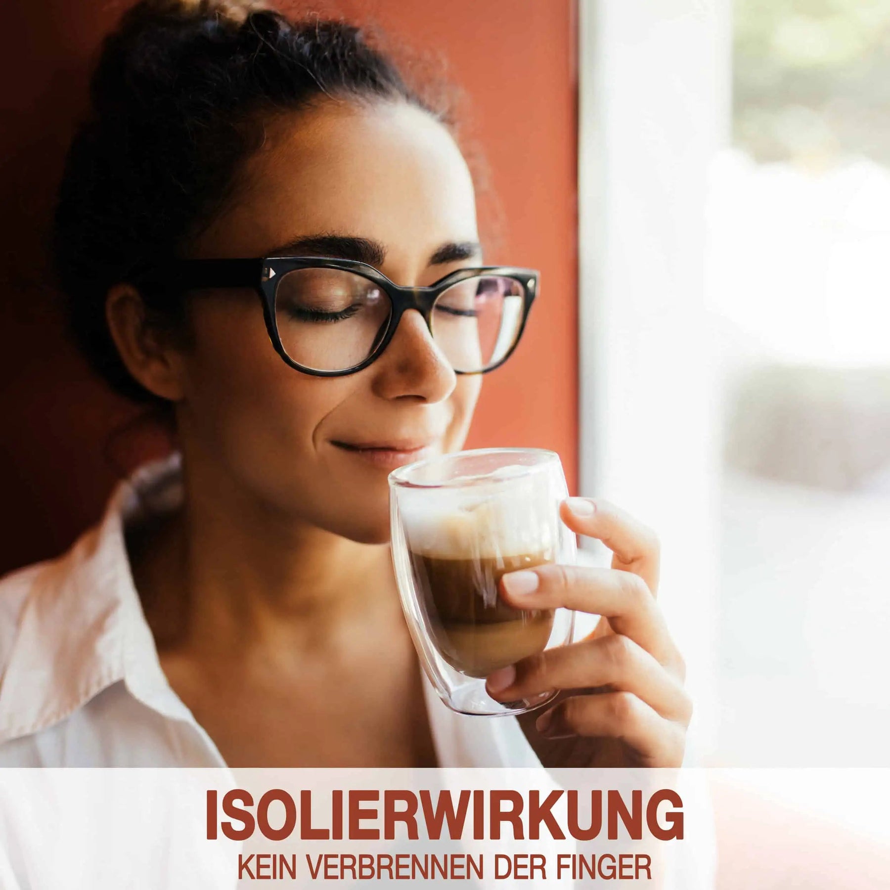 young woman driking coffee image